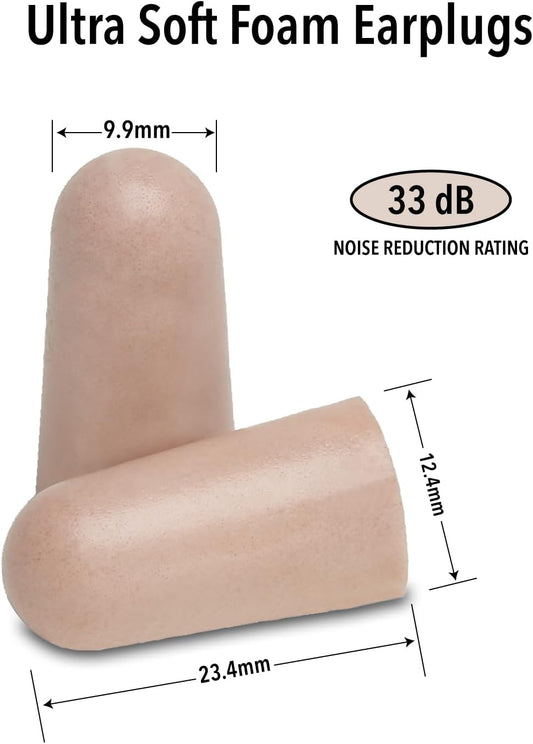 Mack'S Ultra Soft Foam Earplugs, 100 Pair Bag - 33Db Highest Nrr, Comfortable Ear Plugs For Sleeping, Snoring, Travel, Concerts, Studying And Loud Noise | Made In Usa