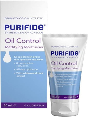 Purifide By Acnecide Oil Control Mattifying Face Moisturiser For Acne Prone Skin, Face Cream For Oily Skin 50Ml