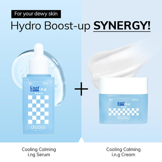 Cooling Calming I.N.G Serum & Cream Duo?Deep Hydration & Soothing Moisturizer With Cica, Hyaluronic Acid, Trouble Care, Silky Texture, Clean Beauty