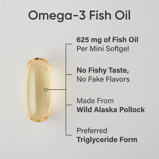 Sports ResearchĀ® Omega-3 Fish Oil From Wild Caught Alaska Pollock - Msc Certified Sustainable & Gluten Free - 120 Mini-Gels