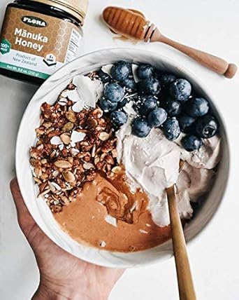 Flora - Mnuka Honey Mgo 100+/5+ Umf, New Zealand Honey, 100% Traceable Mgo,Natural Healing, Sore Throat Relief, Aids Digestion, 8.8-Oz. Jar