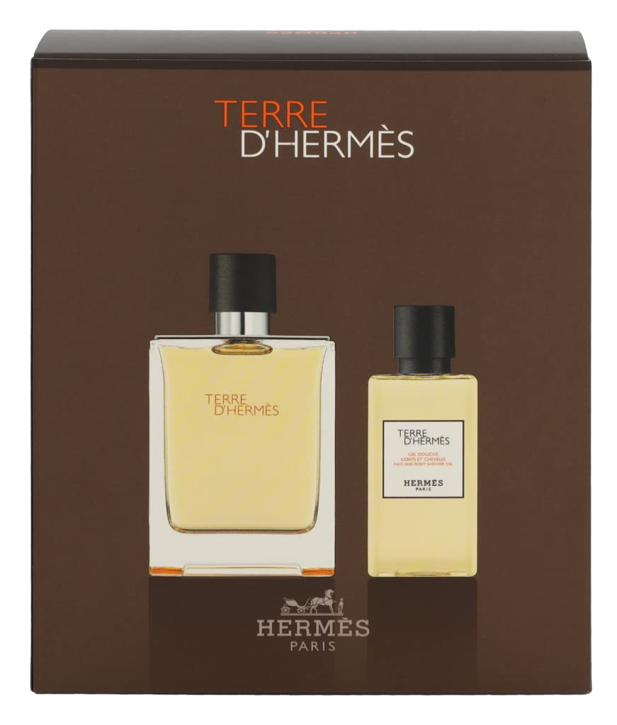 Hermes Terre D'Hermes 2-Piece Gift Set For Men, (3.4 Oz Eau De Toilette Spray + 2.7 Oz Hair & Body Shower Gel) : Beauty & Personal Care
