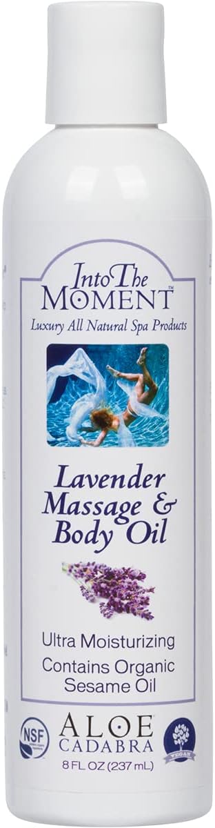 Aloe Cadabra Organic Body Massage Oil for Men and Women, Therapeutic Massaging and Aromatherapy, Lavender, 8 Ounces : Beauty & Personal Care