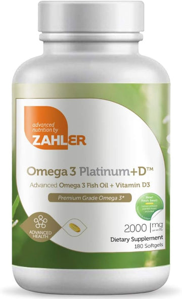 Zahler Omega 3 Platinum +D, All-Natural Pure Fish Oil Supplement, Burp