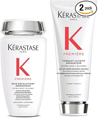 Kerastase Duo Premiere Decalcifying System Reparative Shampoo 250Ml And Anti-Rigidity Decalcifying Repairing Conditioner 200Ml