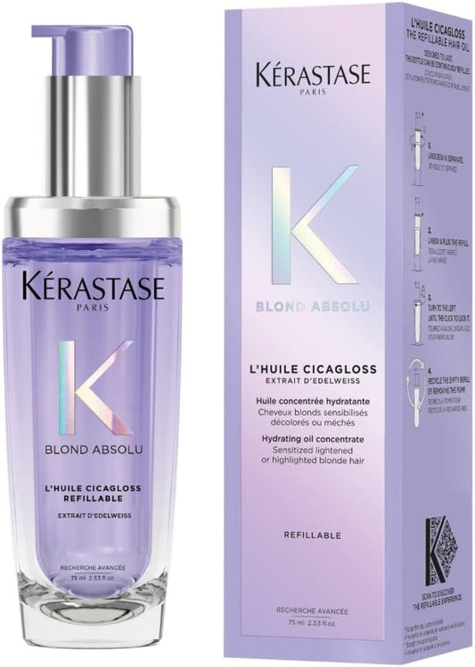 Kérastase Blond Absolu, Intense Blonde Strengthening Hair Oil, For Sensitised Lightened Or Highlighted Hair, With Hyaluronic Acid & Edelweiss Flower