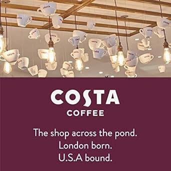 Costa Coffee Ground Coffee, Colombian Decaf Medium Roast, 12Oz Each, Rainforest Alliance Certified