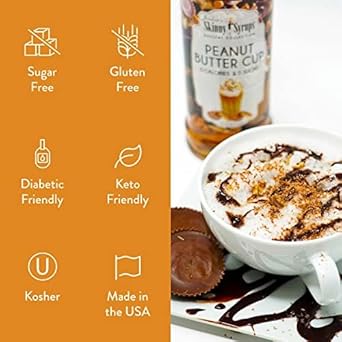 Jordan'S Sugar Free Peanut Butter Cup Coffee Syrup, 25.4Oz - Keto, Gluten Free