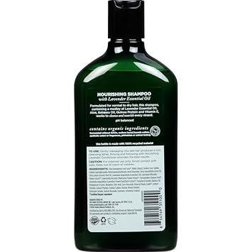 Avalon Organics Revitalizing Lavender Shampoo, For Smooth, Shiny, Touchably Soft Hair For Normal To Dry Hair, 11 Fluid Ounces