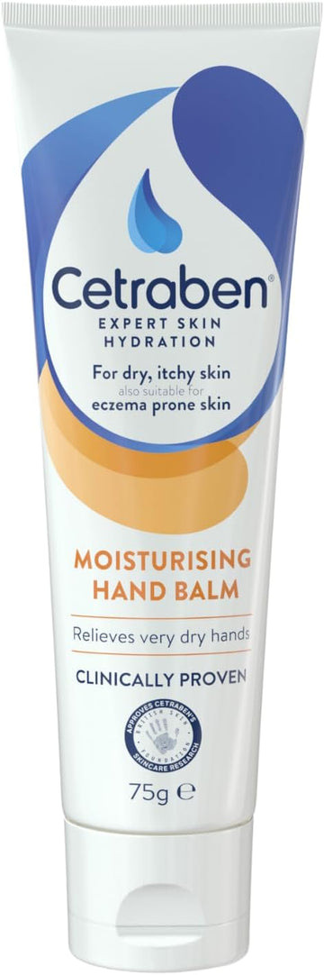 Cetraben Hand Balm For Dry & Eczema-Prone Skin, Clinically Proven Long-Lasting Moisturisation, Soothes Itching| Quick Absorbing, Contains Urea, For Daily Use, 1 X 75G (Pack Of 2)