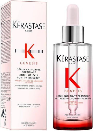 Kérastase Genesis Hair Serum, Nourishing & Fortifying Leave-In Conditioner, For Weakened Hair, With Ginger Root & Edelweiss Flower, Sérum Anti-Chute Fortifiant, 90 Ml