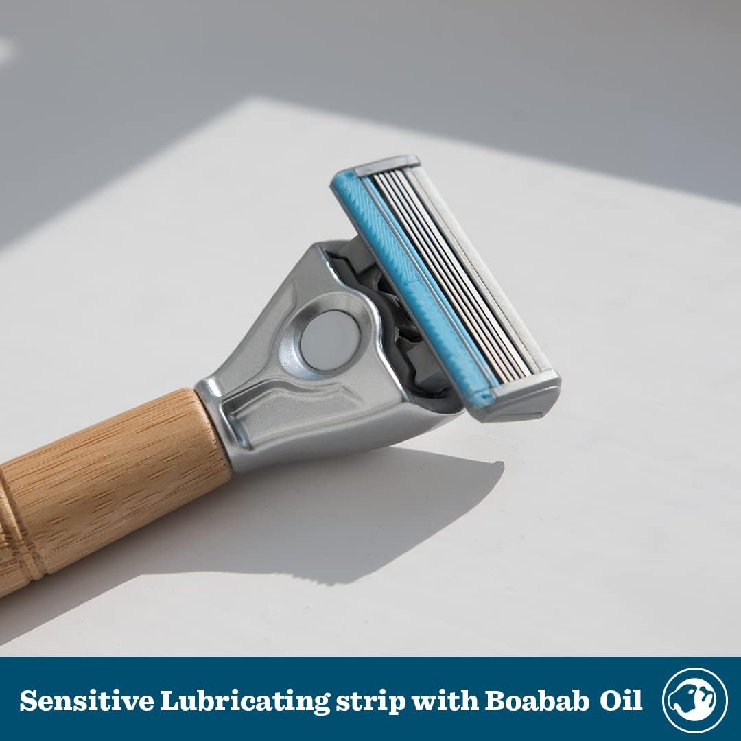 BULLDOG SKINCARE - Sensitive Bamboo Razor Smooth Glide Razor Handle + 2 Blade Refills : Amazon.co.uk: Health & Personal Care