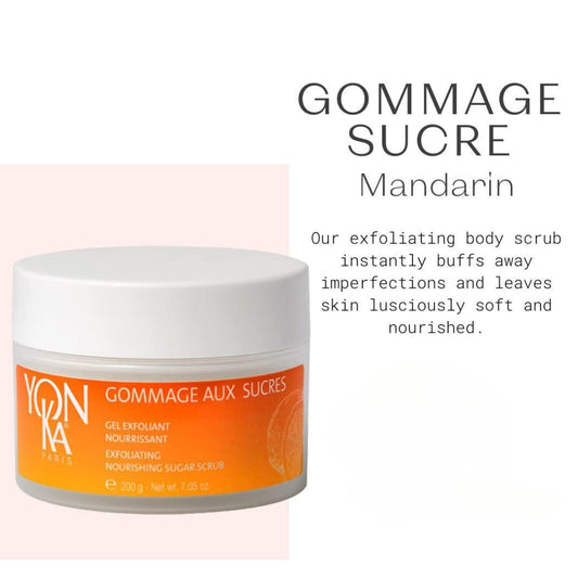 Yon-Ka Mandarin Sugar Scrub, Exfoliating Body Scrub With Brown Sugar And Sunflower Oil, Gentle Natural Ingredients Hydrate And Moisturize Dry Skin, Sweet Orange And Citrus Scent (200G)