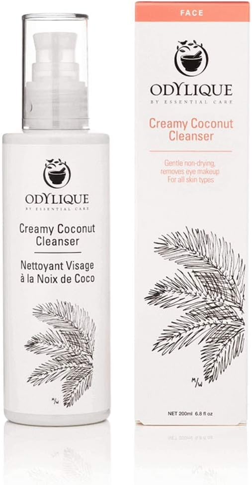 Odylique - Organic Cleanser Sensitive Skin 200Ml - Creamy Coconut Cleanser – With Soothing Rose & Detoxifying Lemon - Natural Cleanser Face