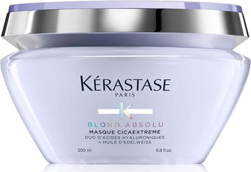 Kérastase Blond Absolu, Intense Conditioning Hair Mask, For Sensitised Lightened Or Highlighted Hair, Ideal For Post-Bleaching, With Hyaluronic Acid & Edelweiss Flower, Masque Cicaextreme, 200Ml