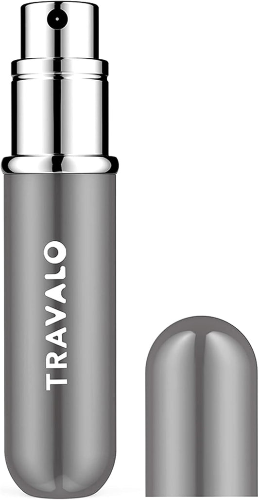 Travalo - Classic Perfume Atomizer - Revamped Refill System - Elegant Metal Travel Atomizer - Tsa Flight Approved Portable Perfume Bottle - Glass-Free - Titanium - Unisex - 0.17Oz