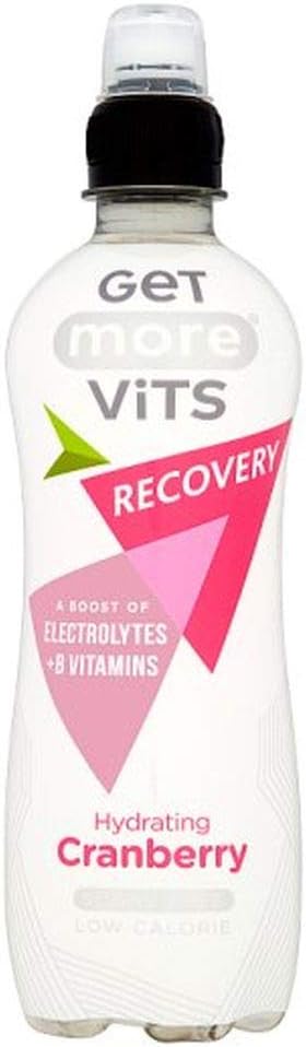 Get More Vits Sports Recovery Drink with Electrolytes & B Vitamins, Sugar Free, Cranberry, Clear, Still, 500 ml, Pack of 12 : Amazon.co.uk: Grocery