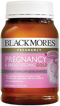 Blackmores Pregnancy & Breastfeeding Gold 180 Caps Health Supplement Essential Nutrients For Mother And Baby, Dha Fish Oil