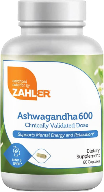 Zahler Ashwagandha Capsules, Ksm-66 Aswhagandha 600Mg Supplement, Rela
