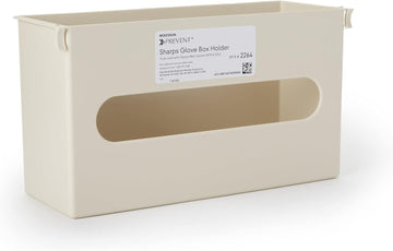 Mckesson Prevent Glove Box For Sharps Cabinet - Vertical Mounting, Plastic, Putty Color - 11 In L X 3 7/8 In D X 6 1/2 In H, 2 Count