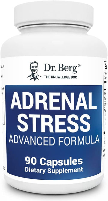 Dr. Berg's Adrenal Stress Advanced Formula - Adrenal Support Supplements for Stress, Mood and Energy Support - Adrenal Fatigue Supplements - Cortisol Manager with Ashwagandha - 90 Capsules