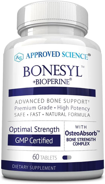Approved Science Bonesyl - Strengthen Bones, Limit Bone Density Loss - Maintain Overall Bone Health - K2, Bioperine, And Magnesium - 60 Tablets - Vegan - Made In Usa