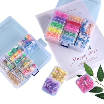 VALUEVIBES Small Bead Organizer Box – Clear Plastic Storage Containers with Hinged Lid | Mini Storage Box for Jewelry Making, Beading Crafts, Screws
