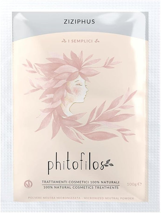 Phitofilos - Pure Christ'S Thorn Jujube Powder - Volume & Shine For Fine & Brittle Hair - Has A Strengthening Effect - Rich In Minerals - Non-Staining