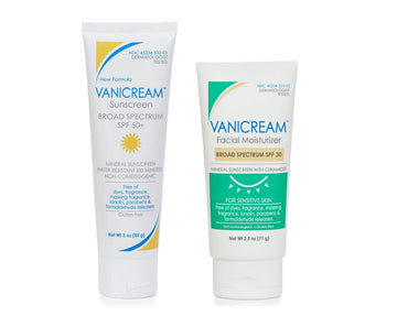 Vanicream Sunscreen Broad Spectrum SPF 50+, 3 Oz & Facial Moisturizer with SPF 30, 2.5 Oz
