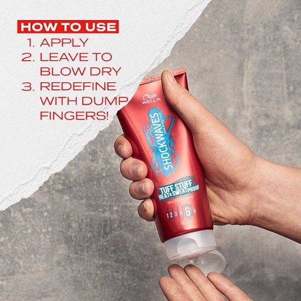 Wella Shockwaves Tuff Stuff Heat & Sweat Proof Gel, 200 Ml