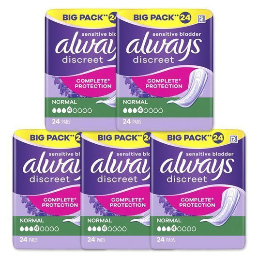 Always Discreet Incontinence Pads Normal 120 Pack Bundle
