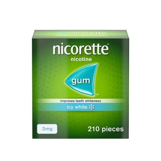 NicoretteĀ® Icy White 2Mg Nicotine Gum 210S (Stop Smoking)