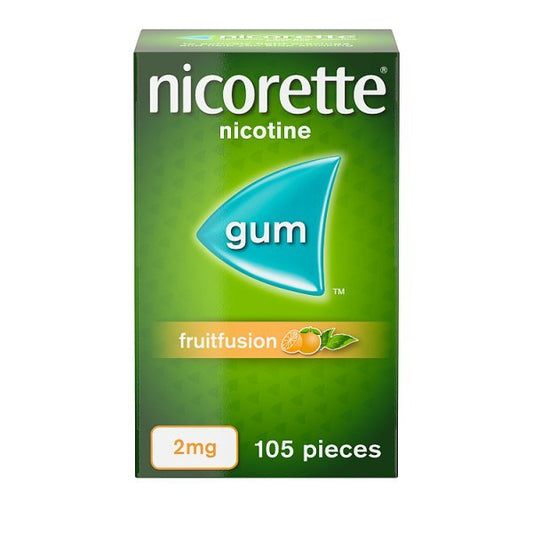NicoretteĀ® Fruitfusion 2Mg Nicotine Gum 105S (Stop Smoking)