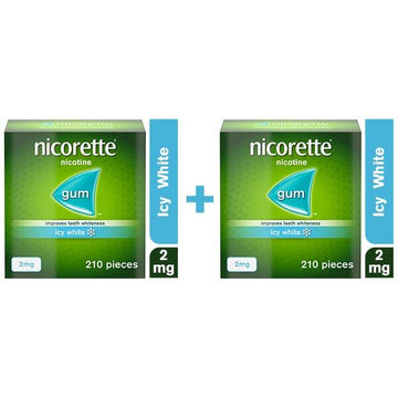 Nicorette 8 Week Bundle: 2 X Nicorette Icy White 2Mg Gum 210 Pieces