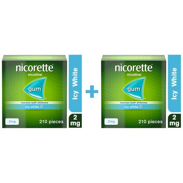 Nicorette 8 Week Bundle: 2 X Nicorette Icy White 2Mg Gum 210 Pieces