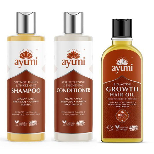 Ayumi Hair Growth Trio Bundle | Shampoo | Conditioner | Hair Oil 650Ml