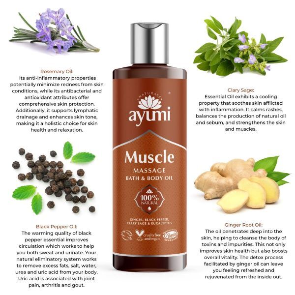 Ayumi Naturals Muscle Massage Oil 250Ml