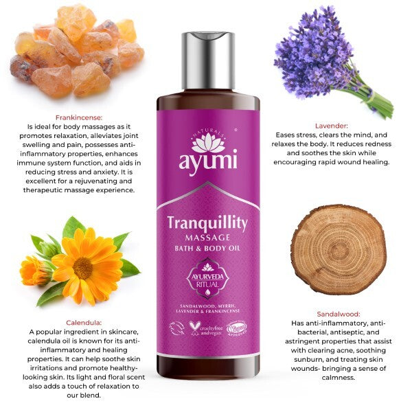 Ayumi Naturals Tranquillity Bath & Body Massage Oil 250Ml