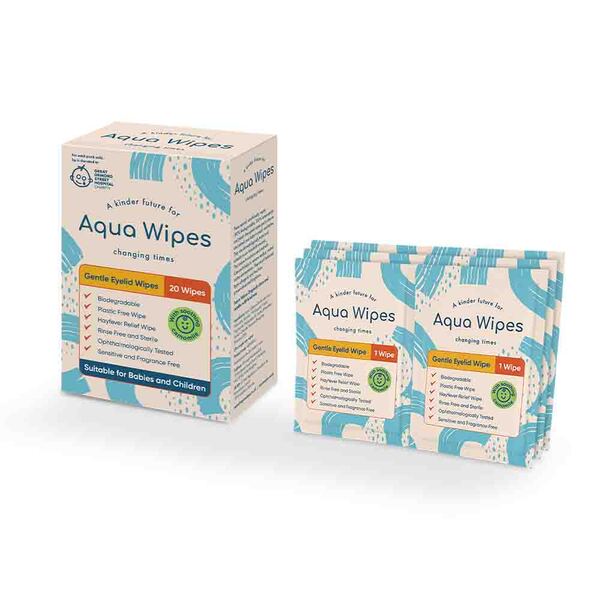 Gentle Eyelid Wipes By Aqua Wipes, 20 Wipes