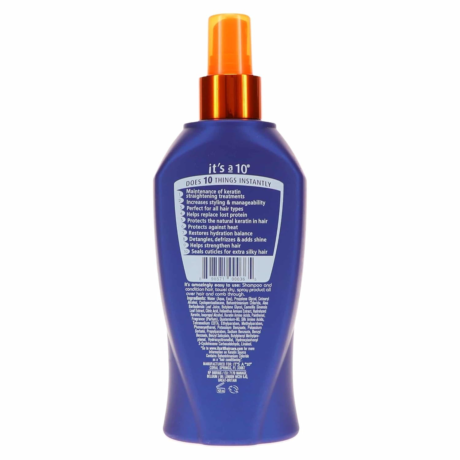 It's a 10 Haircare Miracle Leave-In Conditioner Spray w/Keratin - 10 oz. - 3ct : Beauty & Personal Care