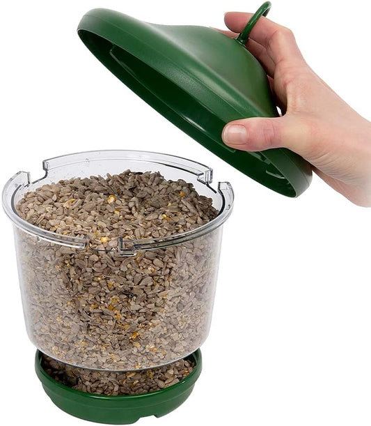 Hanging Lantern Garden Bird Feeder - My Favourites - Easy Fill, Rainproof Roof, GreenMf-1G