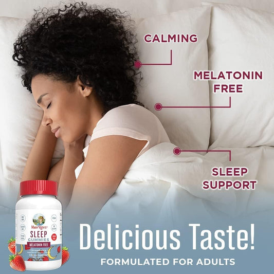 Maryruth Organics Sleep Gummies | Sugar Free | No Melatonin | L Theanine, Lemon Balm, Chamomile, Vitamin B6 | Relaxation & Sleep Support For Adult | Vegan | Non-Gmo | Gluten Free | 60 Count
