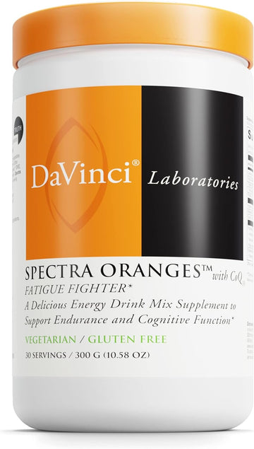 Davinci Labs Spectra Orange - Energy Drink Supplement To Support Endurance, Metabolism And Cognitive Function - With Fiber, Protein, Vitamins, Minerals And More - Vegetarian - Gluten-Free -30 Servings