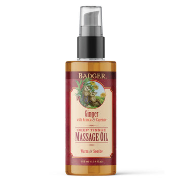 Badger - Deep Tissue Massage Oil, Ginger With Arnica & Cayenne, Certif