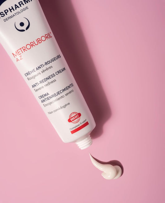 Isispharm Metroruboril A.Z Anti-Redness Cream 30 Ml - Daily Releif Cream Designed With 15% Azelaic Acid - Color Corrector Reduces Redness, Improves Microcirculation - Made In France