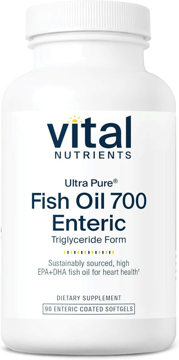 Vital Nutrients Ultra Pure® Fish Oil 700 Enteric Coated | Heart, Brain, Immune Health* | Sustainably Sourced High Epa & Dha Omega-3 Fatty Acid | Vanilla Flavor | Gluten, Dairy, Soy Free | 90 Count