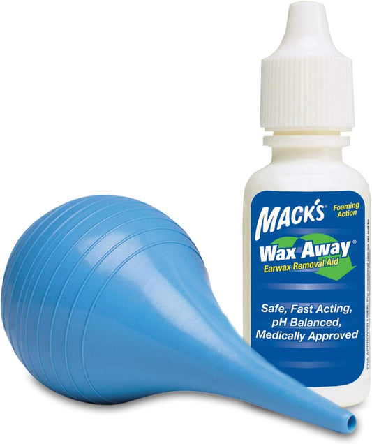 Mack'S Wax Away Ear Wax Removal System - 0.5 Fl Oz Ear Drops With Ear Syringe