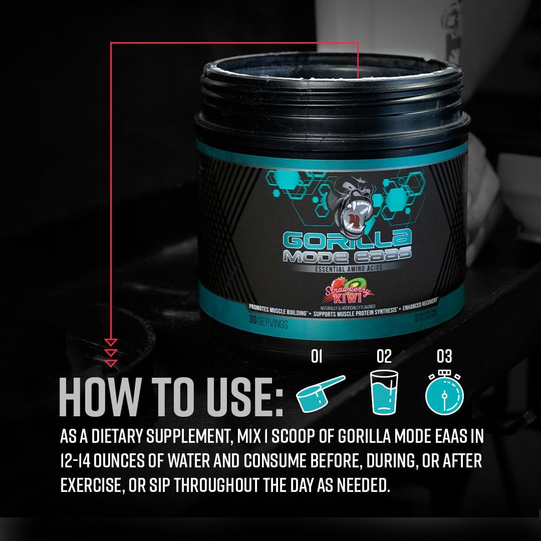 Gorilla Mind Essential Amino Acids To Support Muscle Building, Enhanced Recovery, And Protein Synthesis,Use Before, During, Or After Your Workout, 453 Grams (Jungle Juice) : Health & Household