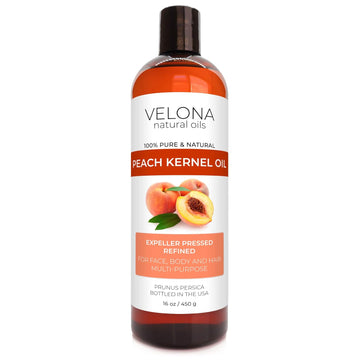 velona Peach Kernel Oil 16 oz | 100% Pure and Natural Carrier Oil | Refined, Cold pressed | Cooking, Skin, Hair, Body & Face Moisturizing | Use Today - Enjoy Results