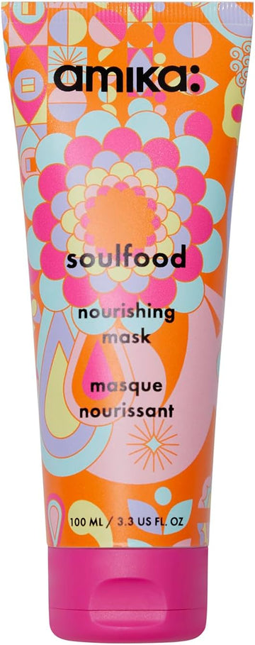 Amika Soulfood Nourishing Hair Mask - Hydrating Hair Care For Dry, Damaged Strands - Lightweight Deep Conditioner Enriched With Jojoba Seed Oil + Seabuckthorn - Restores Softness + Shine (100 Ml)
